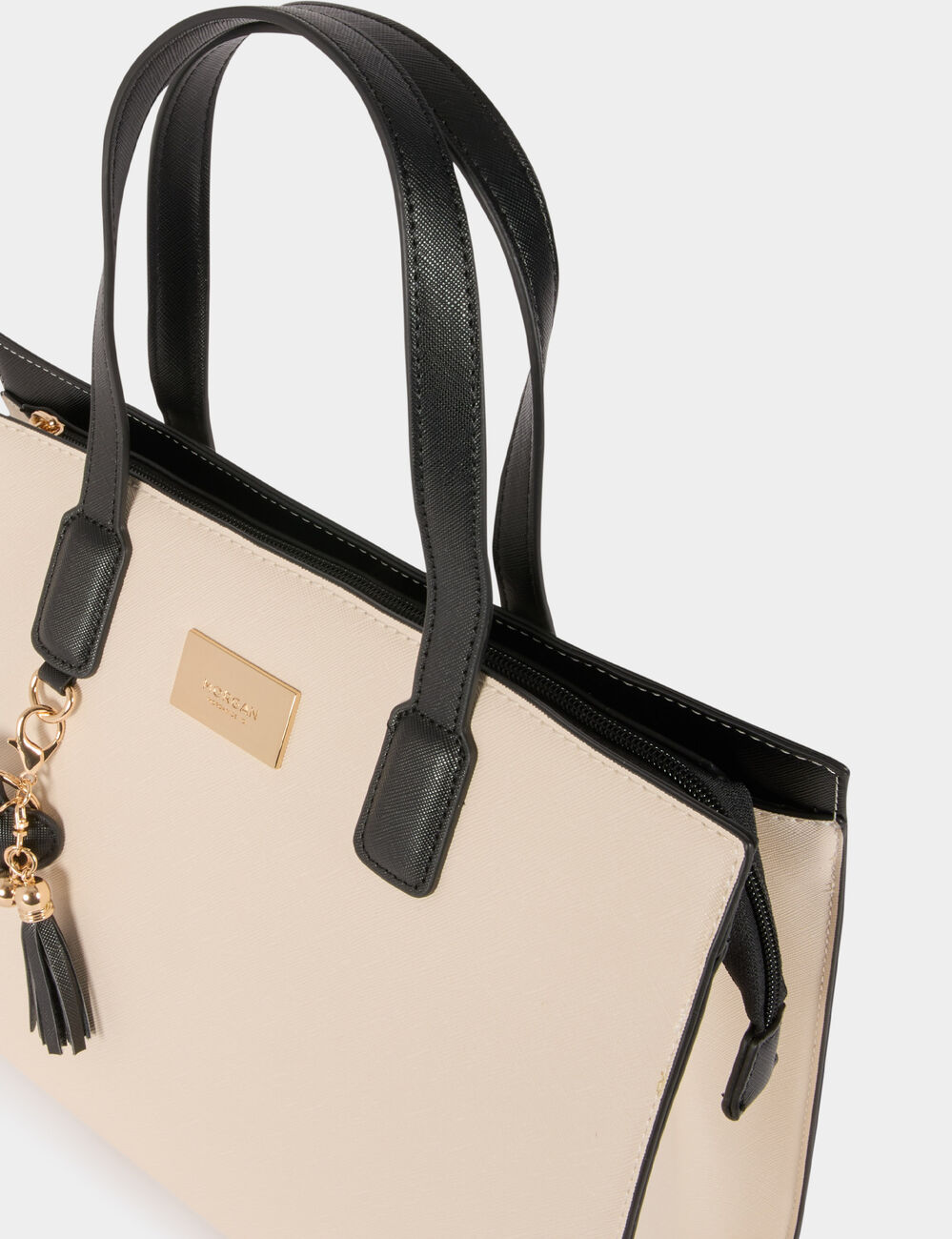 Shopper aus Kunstleder elfenbein damen