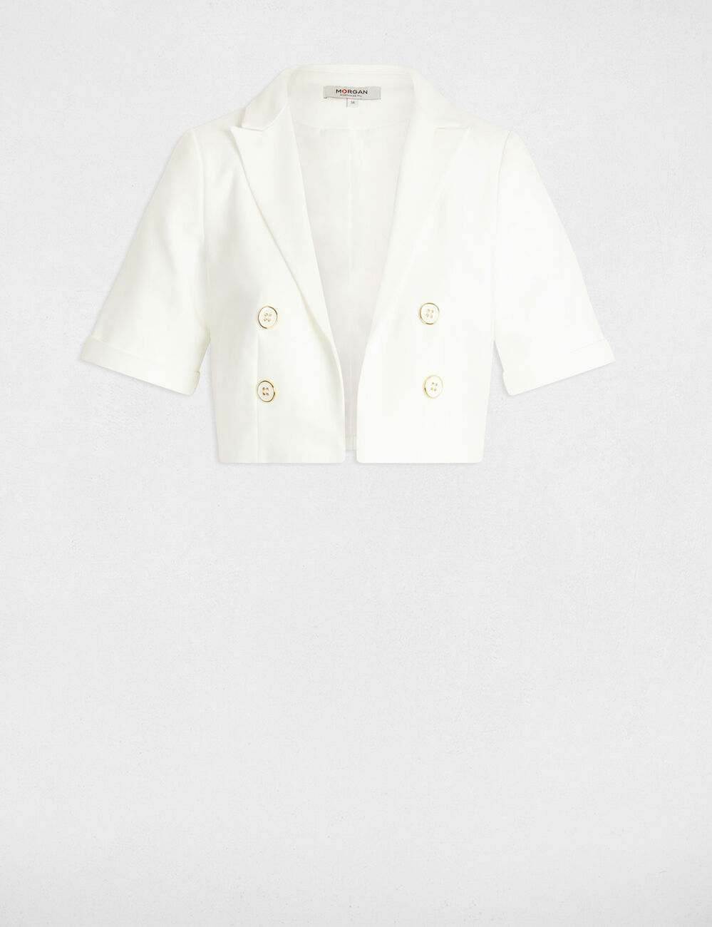 Bolero mit kurzen Ärmeln weiss damen