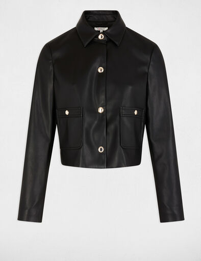 kurze kunstlederjacke schwarz damen Kurze Kunstlederjacke schwarz damen