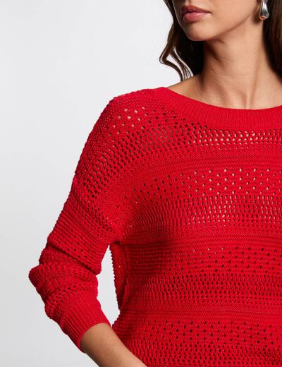 Pullover mit langen Ärmeln rot damen