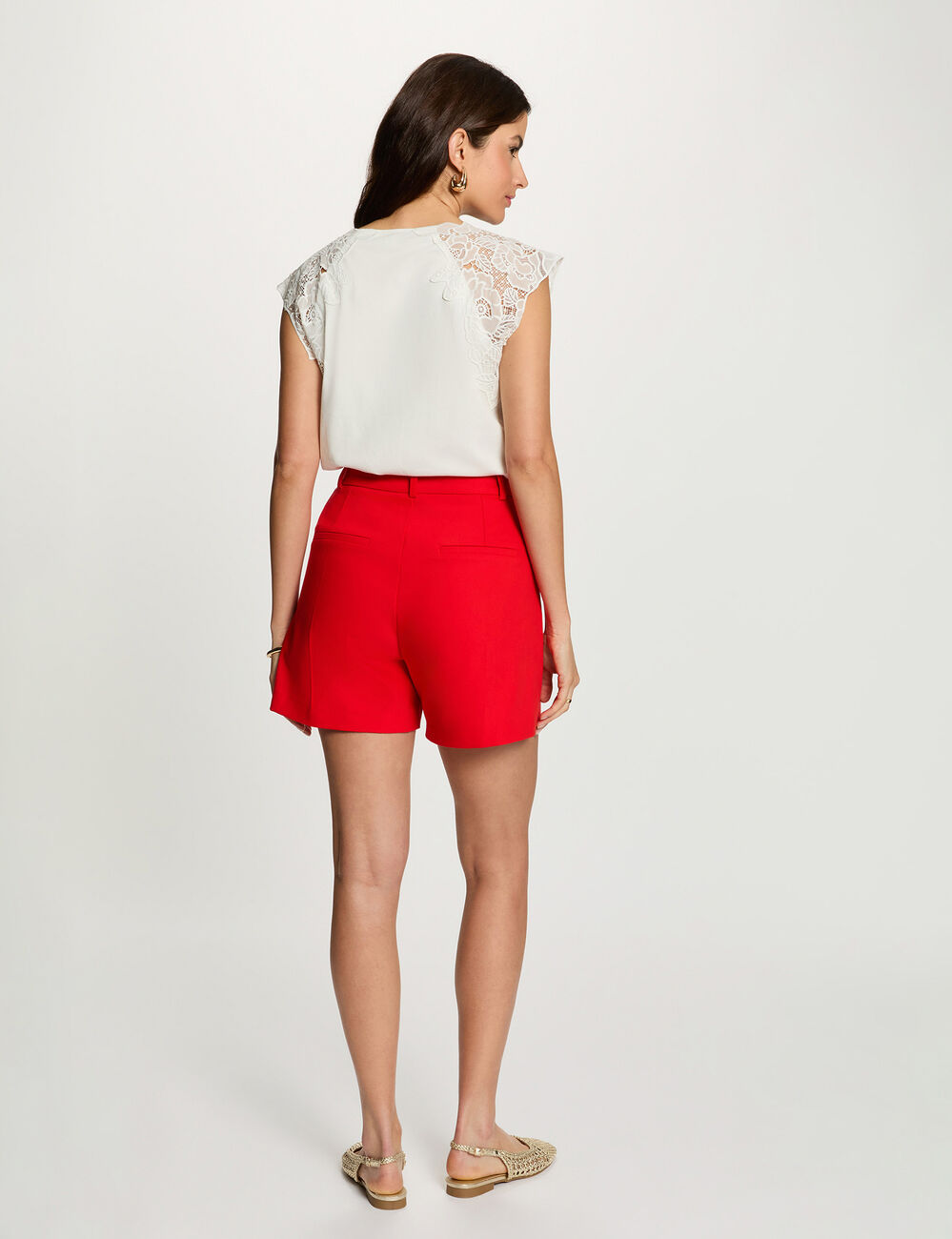 Hochgeschnittene Shorts leuchtend rot damen