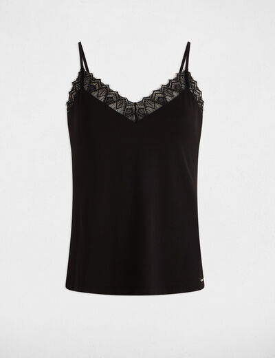 Top mit dünnen Trägern schwarz damen