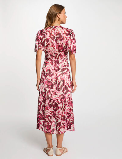 Robe midi portefeuille multicolore femme