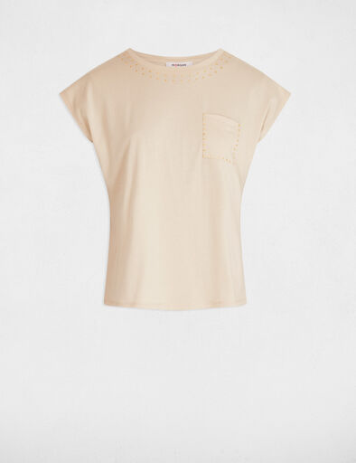 t shirt manches courtes beige femme T-shirt manches courtes beige femme