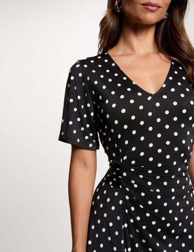 Asymmetrisches Kleid mit Punkten mehrfarbig damen