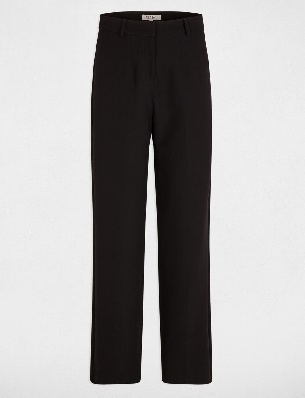 Pantalon droit à pinces noir femme