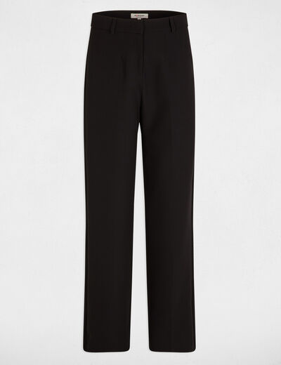 Pantalon droit à pinces noir femme