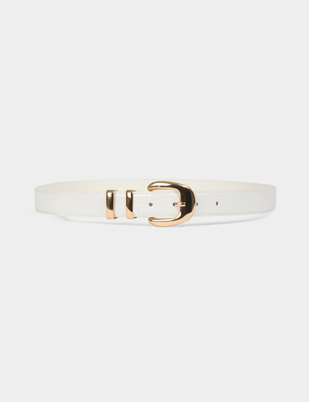 Ceinture croco blanc femme