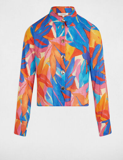 Chemise manche longues multicolore femme