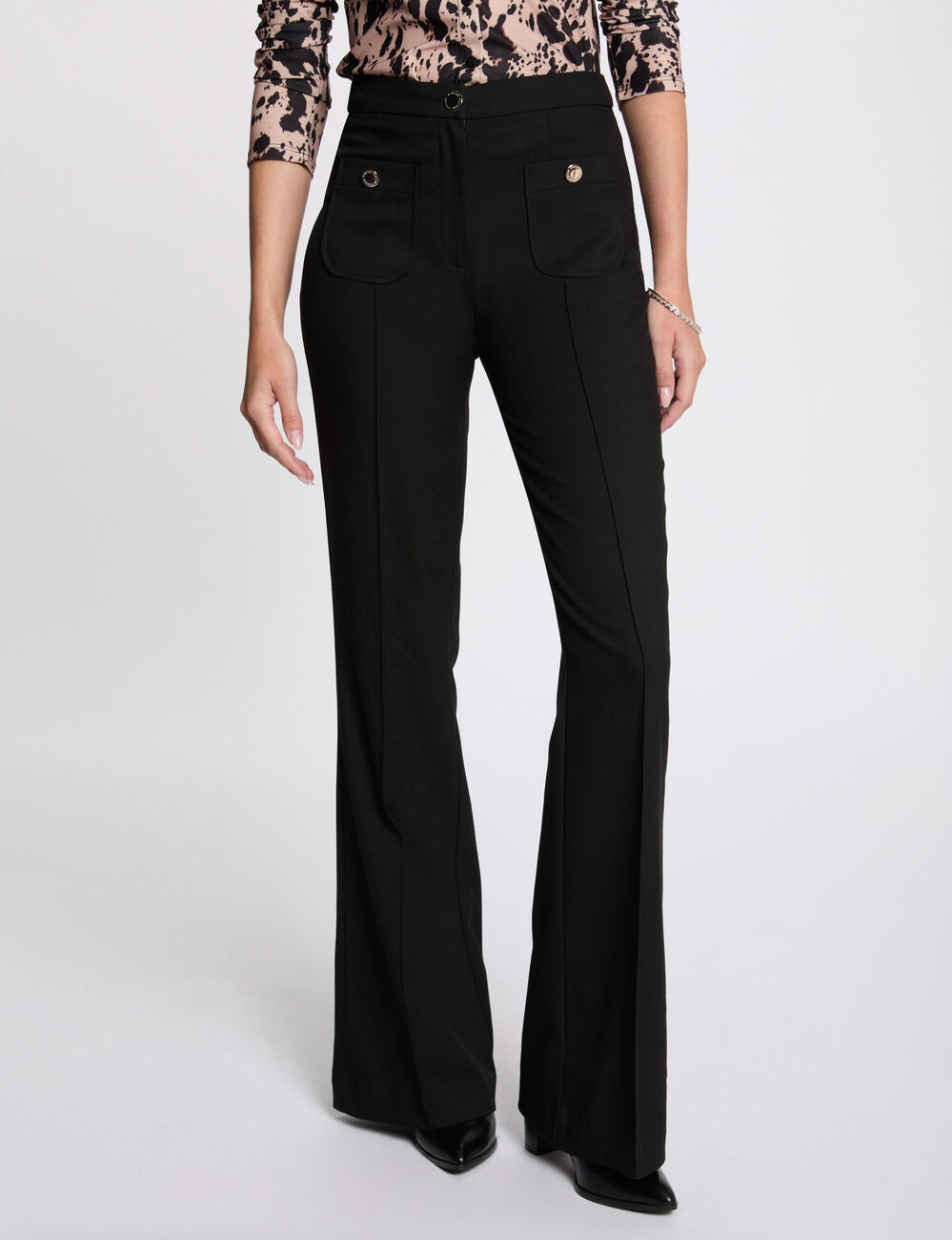 Bootcut-Hose schwarz damen