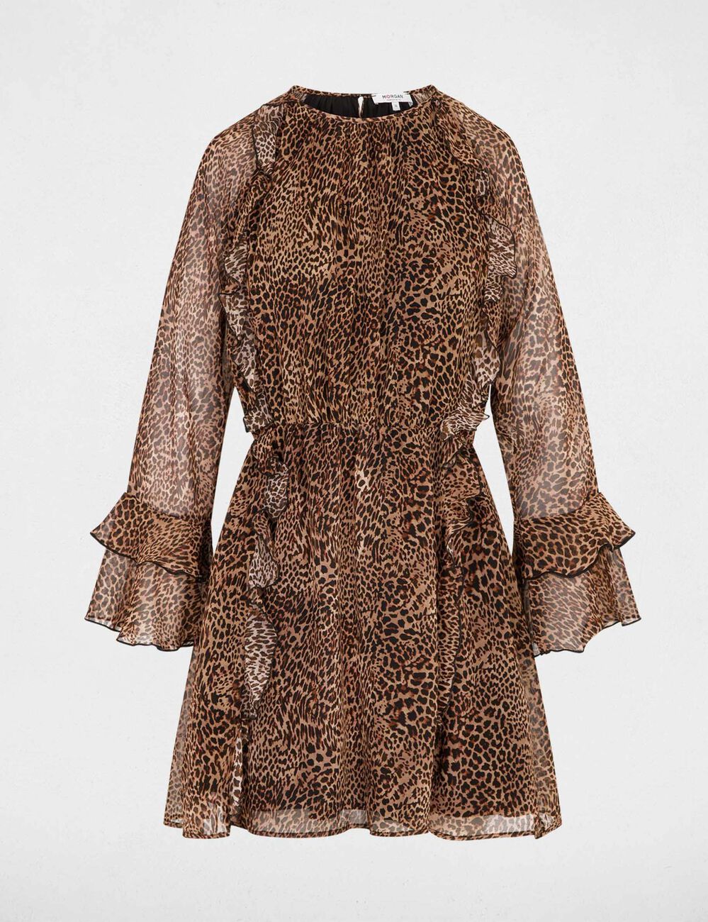 Kurzes, ausgestelltes Kleid mehrfarbig damen