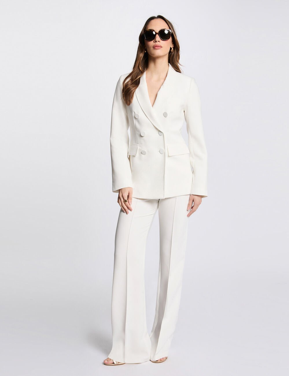 Blazer boutonnée blanc femme