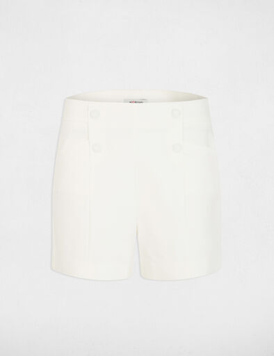 short droit a pinces blanc femme Short droit à pinces blanc femme