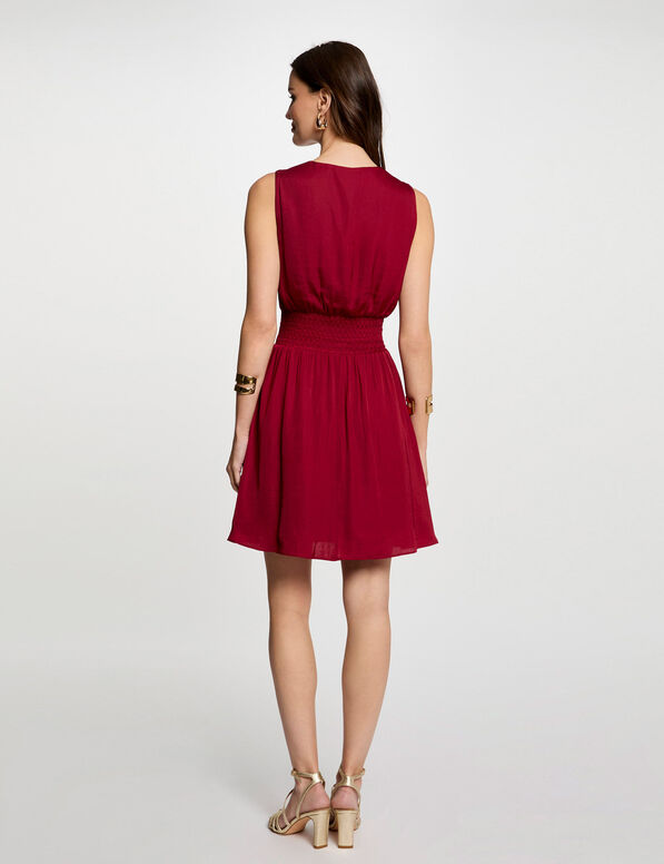 kurzes gerade flieendes kleid dunkelrot damen Kurzes, gerade fließendes Kleid dunkelrot damen