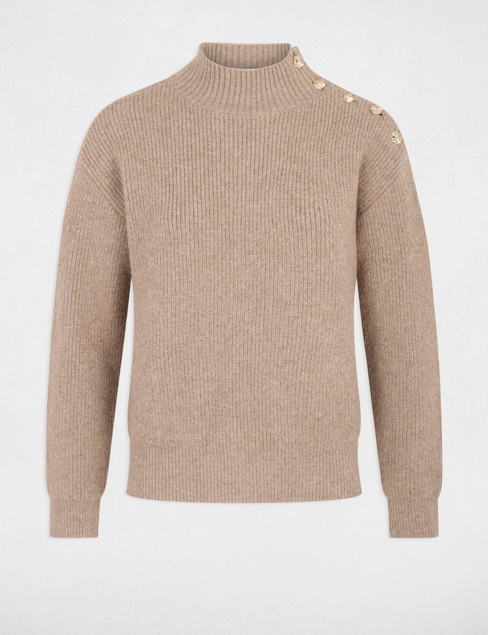 Rollkragenpullover maulwurfsgrau damen