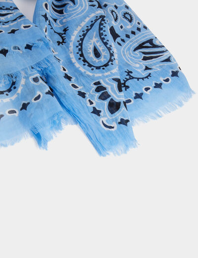 Foulard motif bandana bleu ciel femme