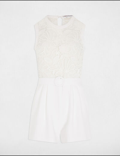 Combishort dentelle blanc femme