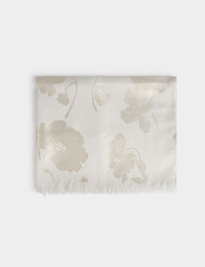 Foulard fils m&eacute;tallis&eacute;s ivoire femme