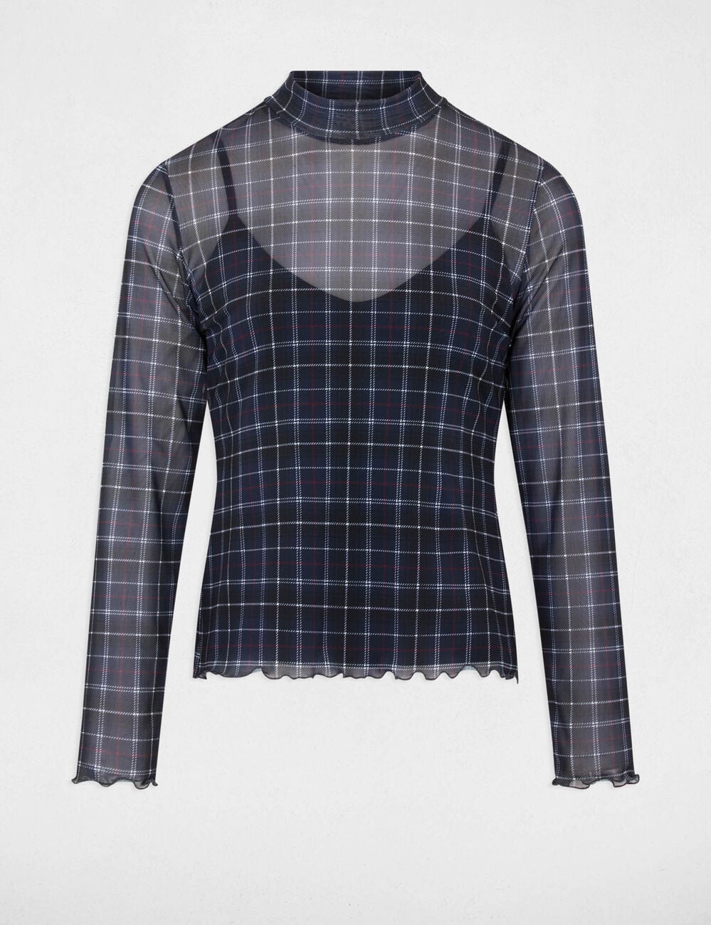 T-shirt cintr&eacute; en transparence multicolore femme