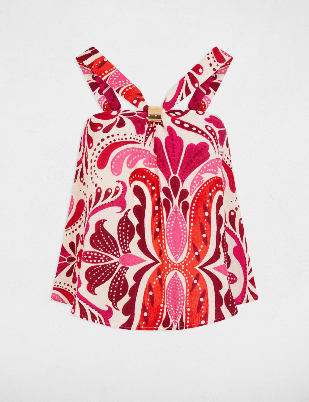 Top col montant multicolore femme