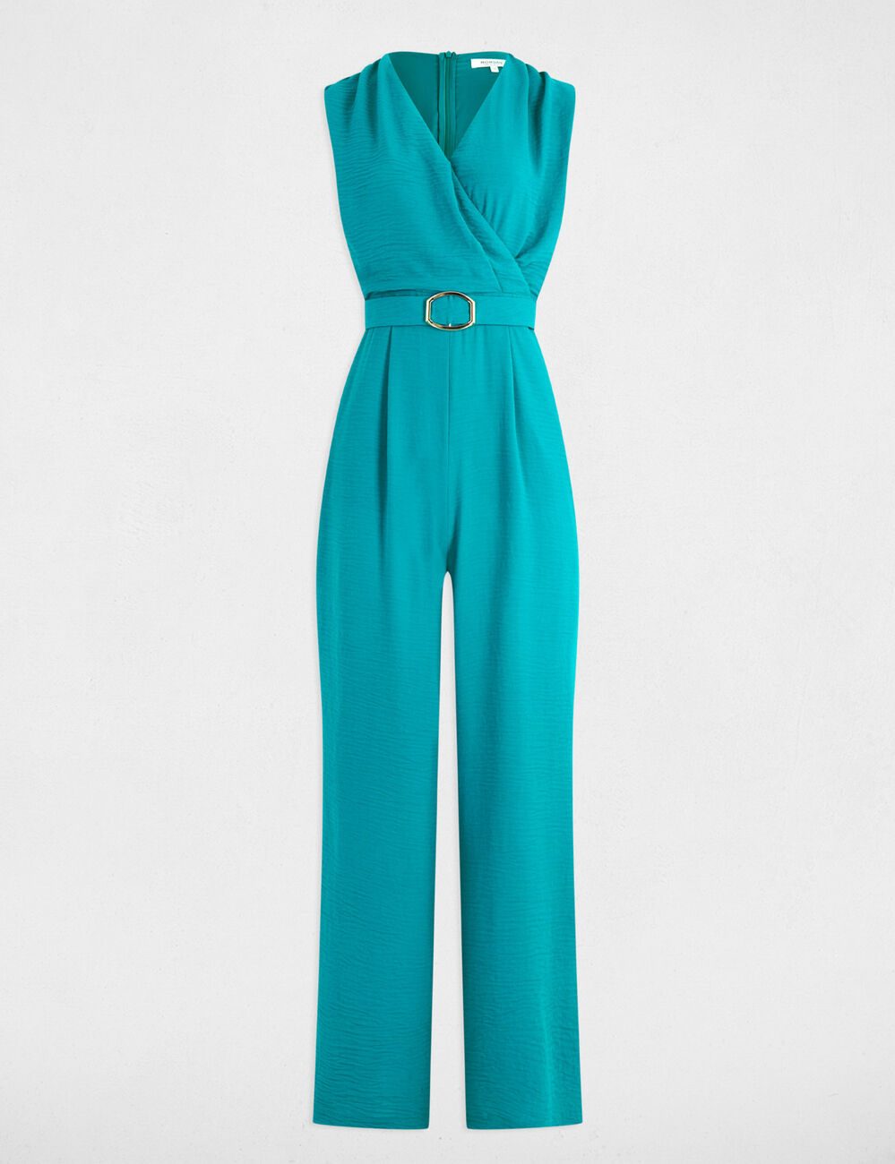 Jumpsuit mit weitem Bein und Schleife türkisblau damen