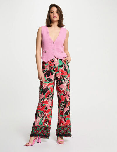 Bedruckte weite Hose mehrfarbig damen