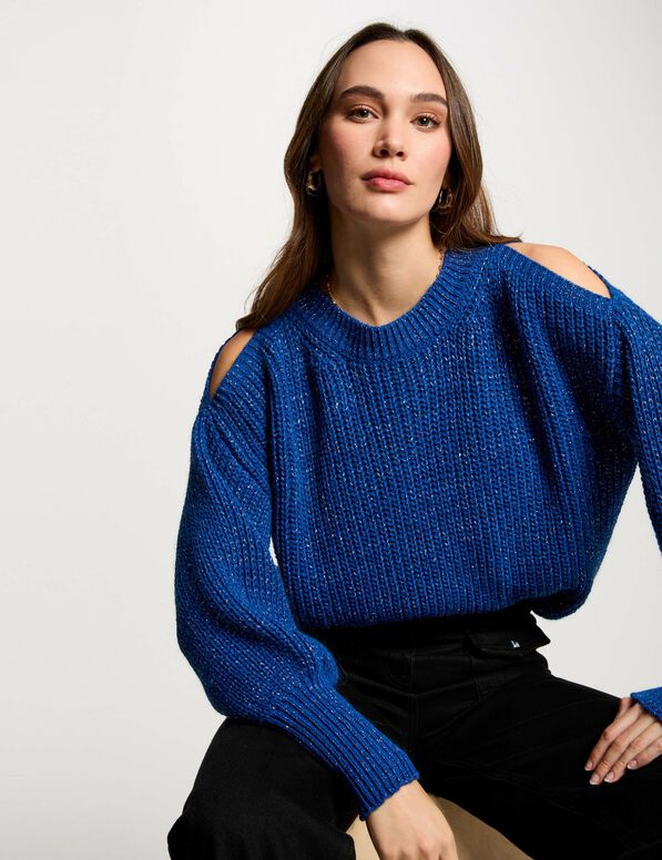 Pullover mit langen Ärmeln blau damen