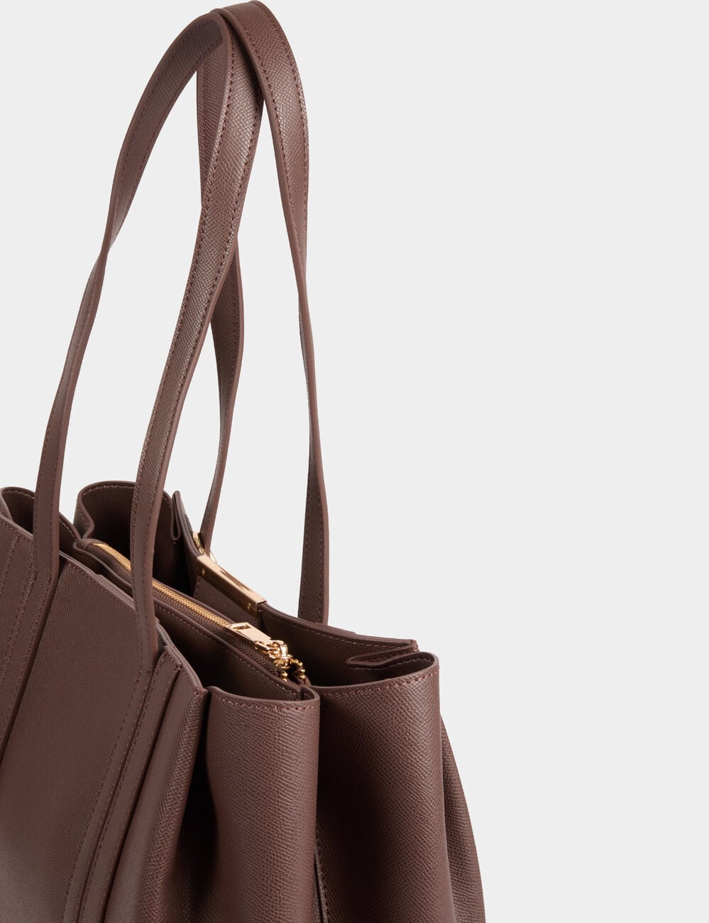 Sac cabas similicuir marron fonc&eacute; femme