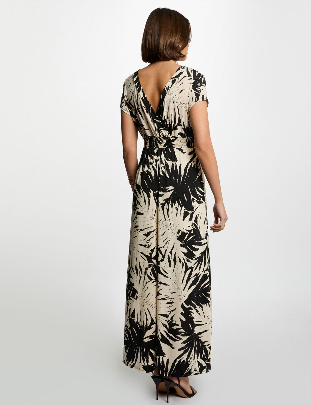 Langes, gerades Kleid mit Muster mehrfarbig damen