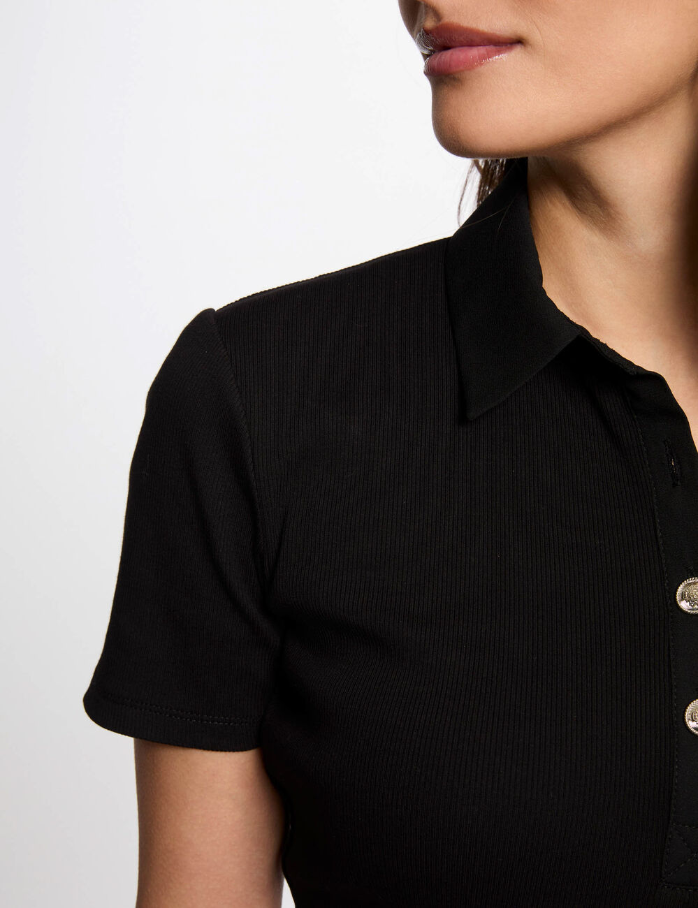 Kurzarm-T-Shirt schwarz damen