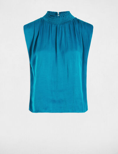 Top sans manches bleu canard femme