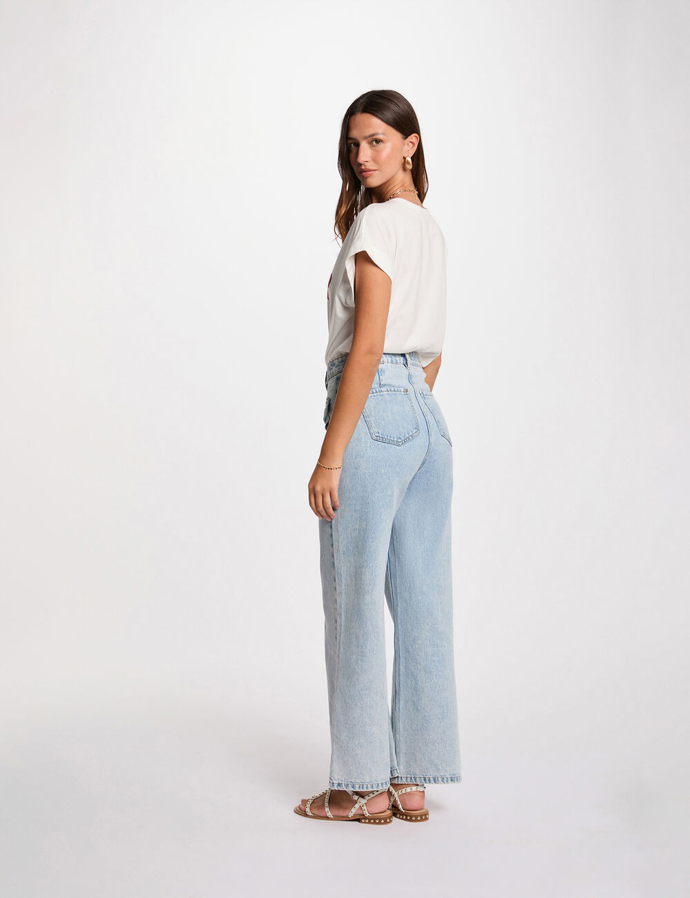 T-shirt mit Aufschrift weiss damen