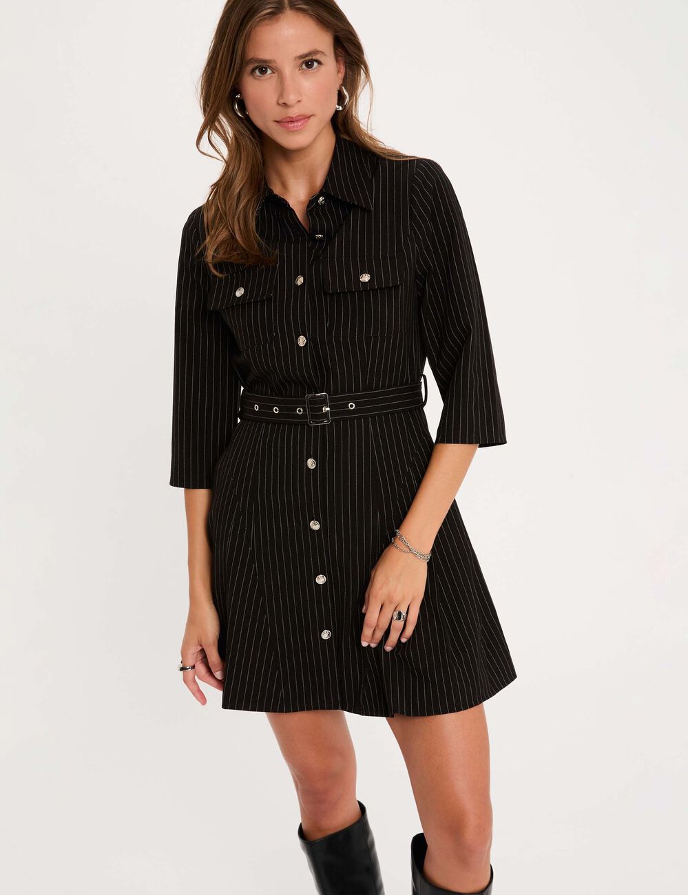 Kurzes, figurbetontes Kleid schwarz damen