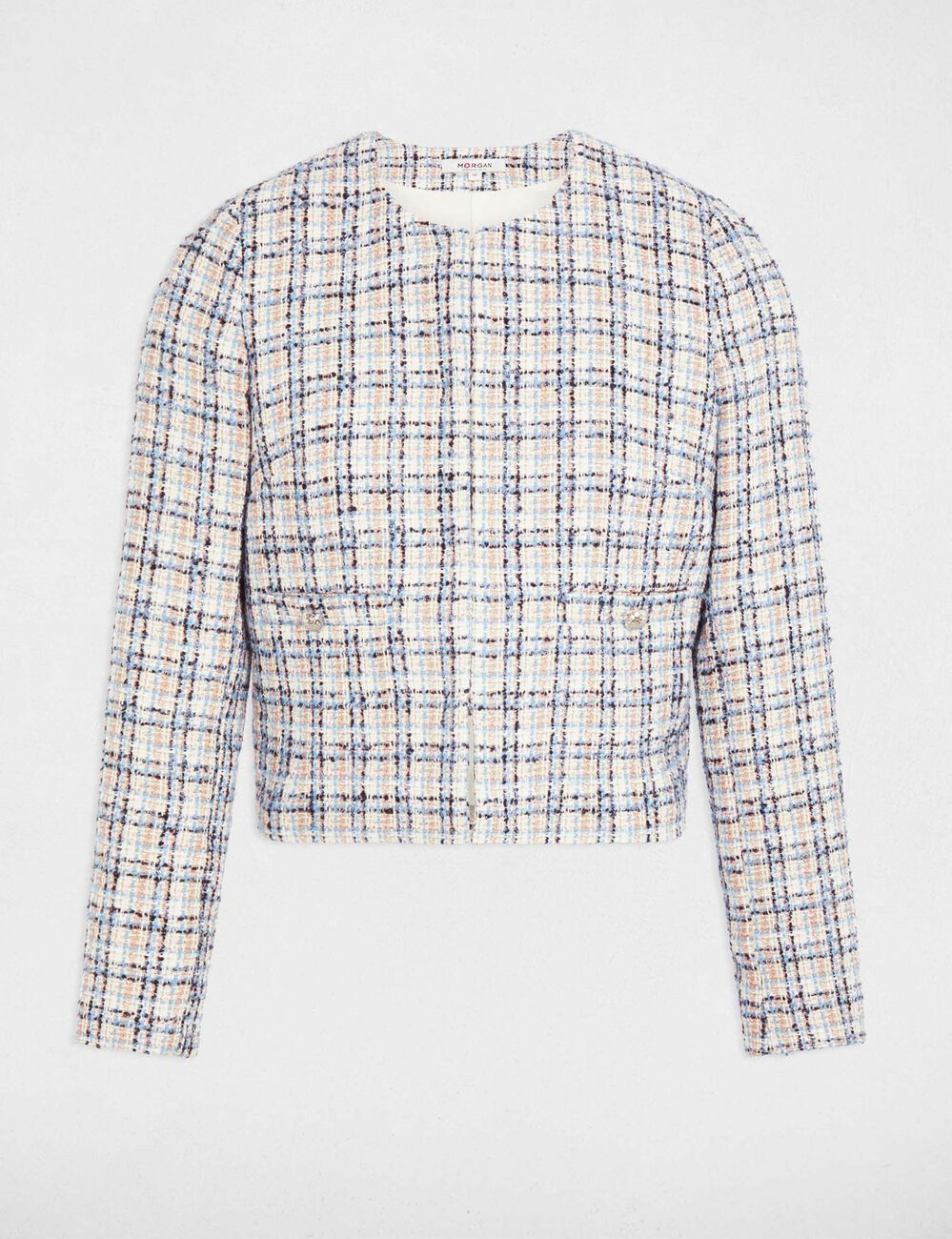 Taillierte Tweedjacke mehrfarbig damen