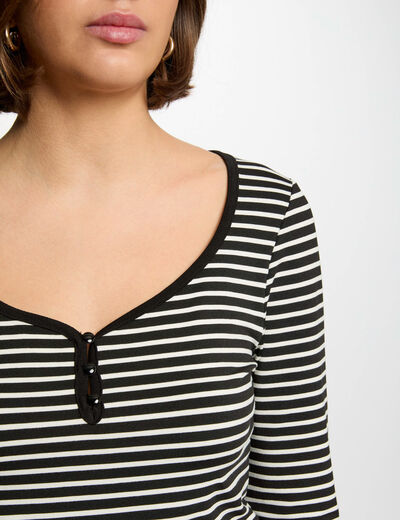 Langärmliges T-Shirt schwarz damen