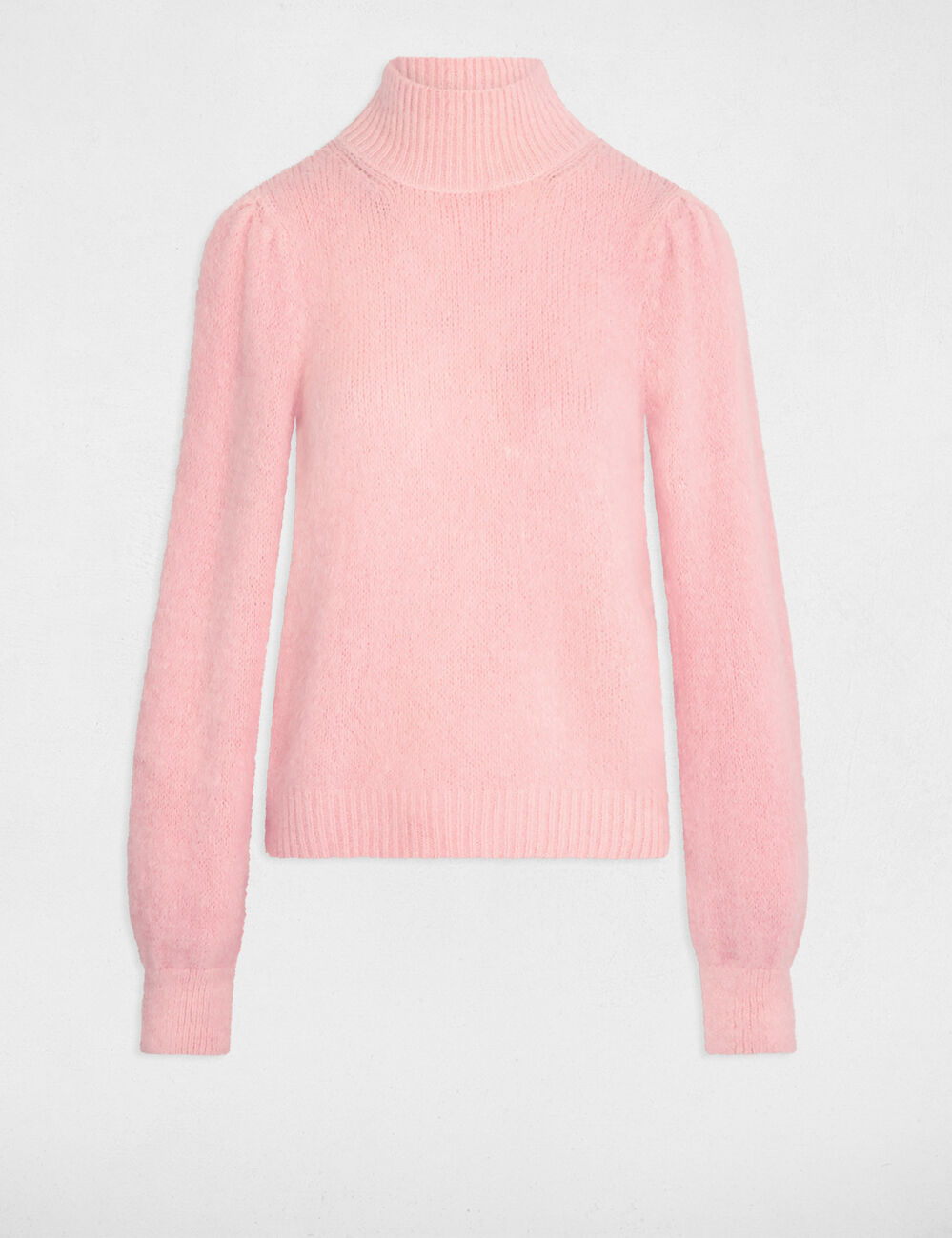 Strickjacke mit Stehkragen rosa damen