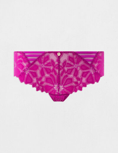 Shorty en dentelle violet femme