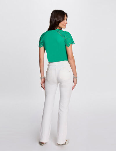 T-shirt manches courtes vert émeraude femme