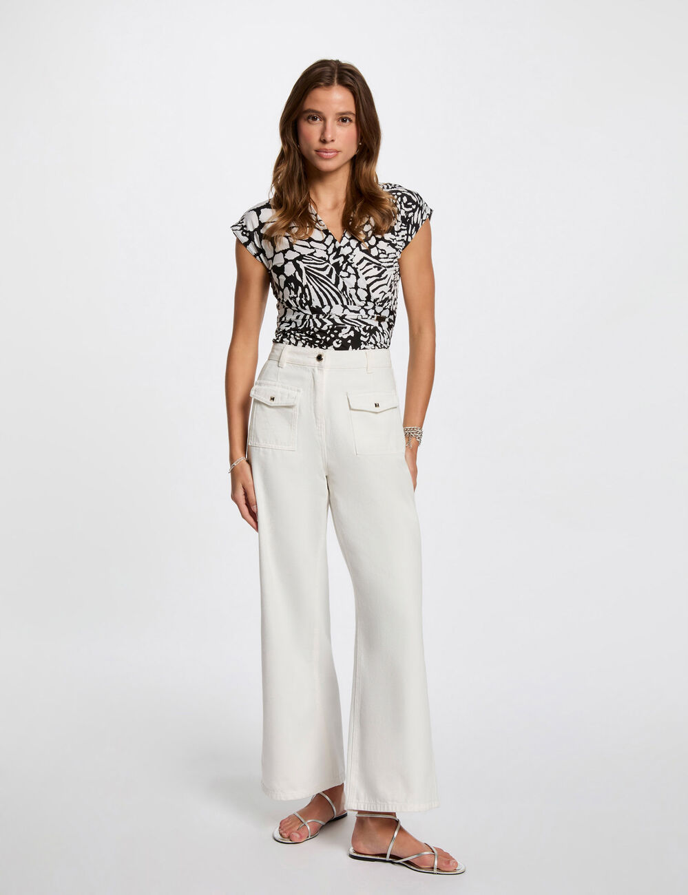 T-shirt manches courtes blanc femme
