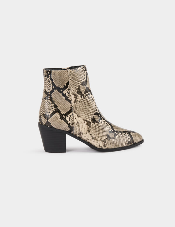 Stiefeletten mit Python-Optik mehrfarbig damen