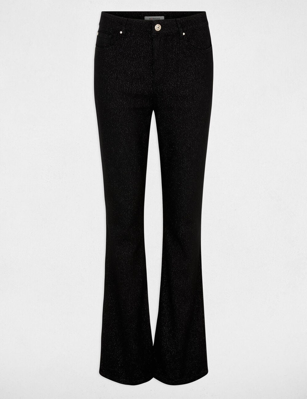 Jean bootcut paillettes noir femme