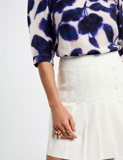 Jupe courte plissée blanc femme