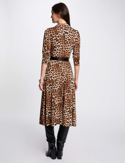 Kurzes gerades Kleid mit Print mehrfarbig damen