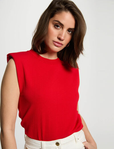Ärmellose Pullover rot damen