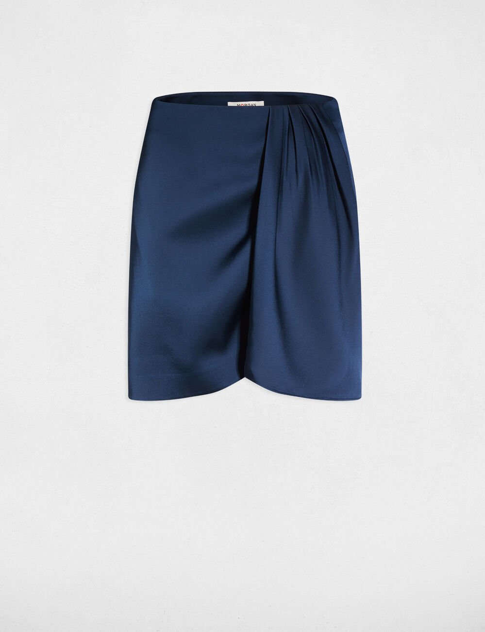Kurzer Satinrock petrobleu damen