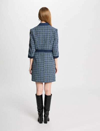 Kurzes, gerades Tweed-Kleid mehrfarbig damen