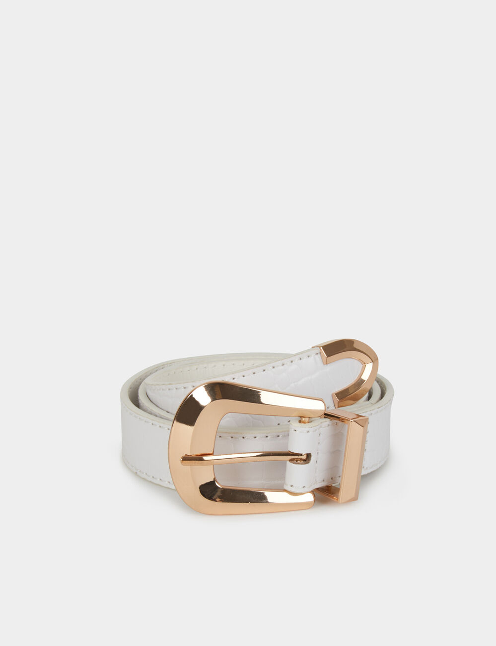 Krokog&uuml;rtel weiss damen