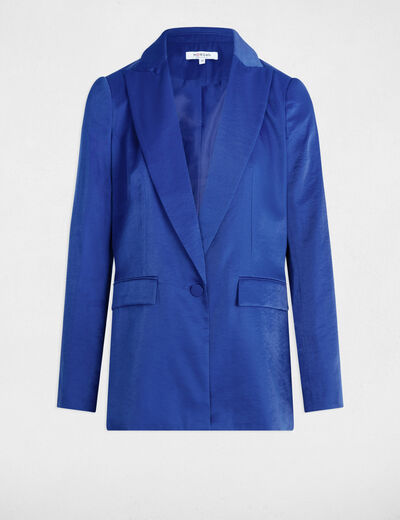 Blazer aus Wildlederimitat elektrisch blau damen