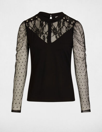 t shirt manches longues noir femme T-shirt manches longues noir femme