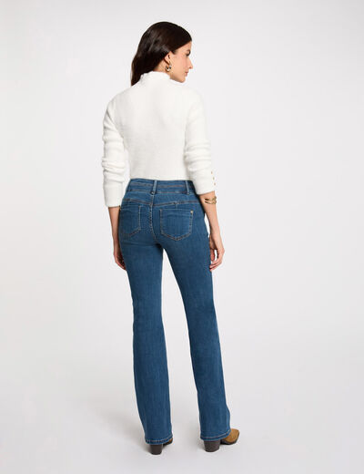 Bootcut Jeans Taschen Knöpfen stone denim damen
